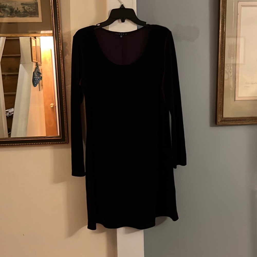 Purple velvet long sleeve dress